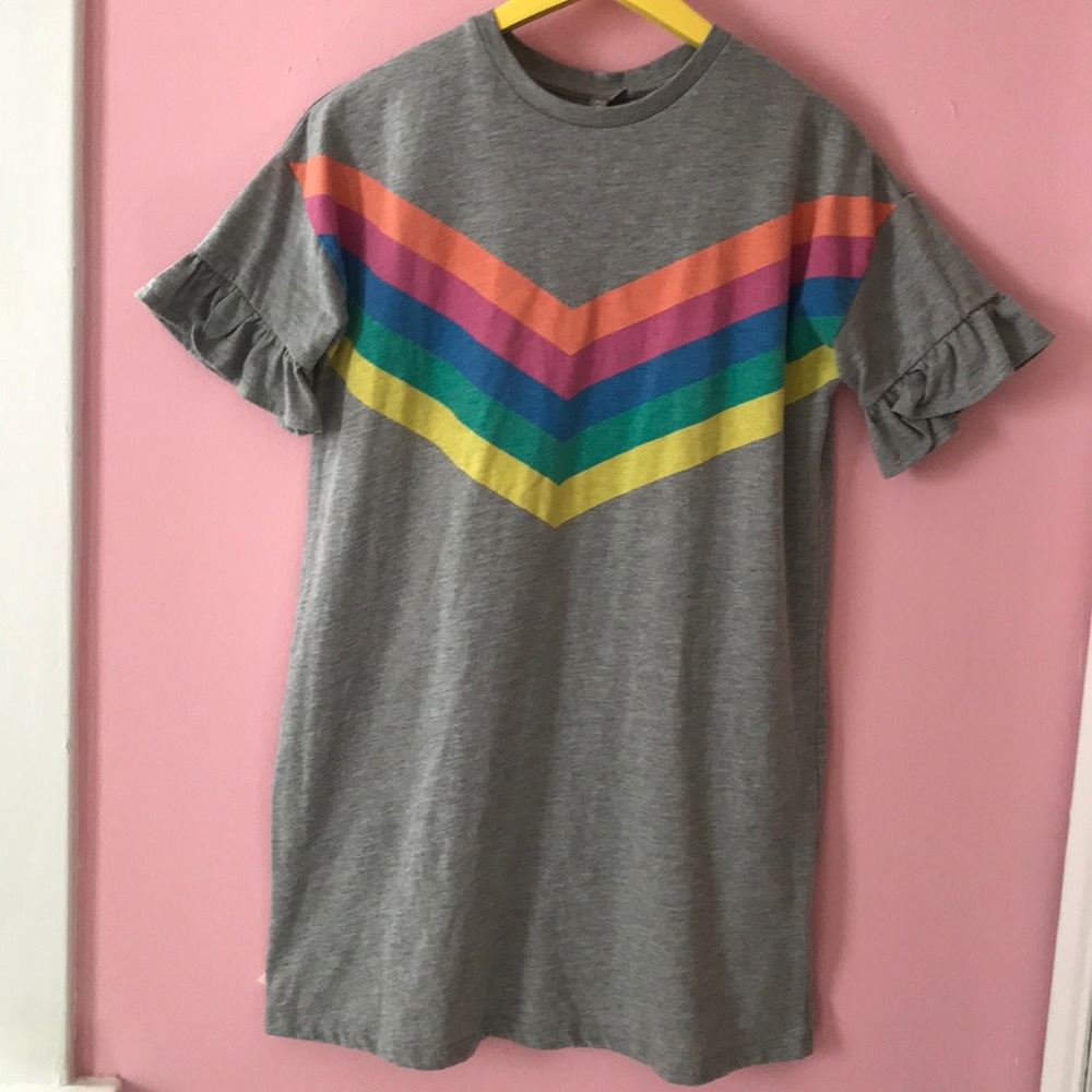 ASOS Rainbow t-shirt dress size 6